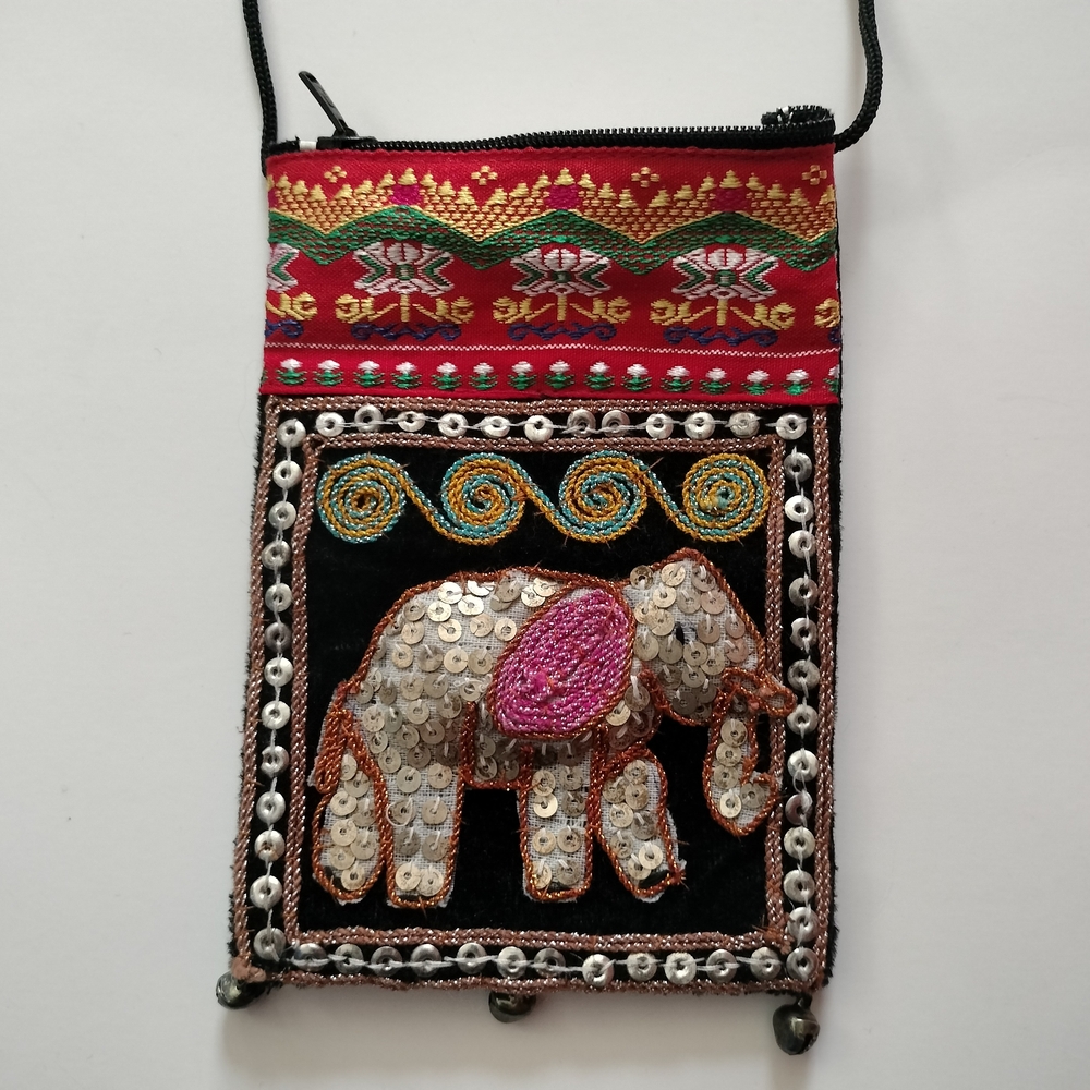 Artisan Sequin Elephant Mini Bag - Multicolor